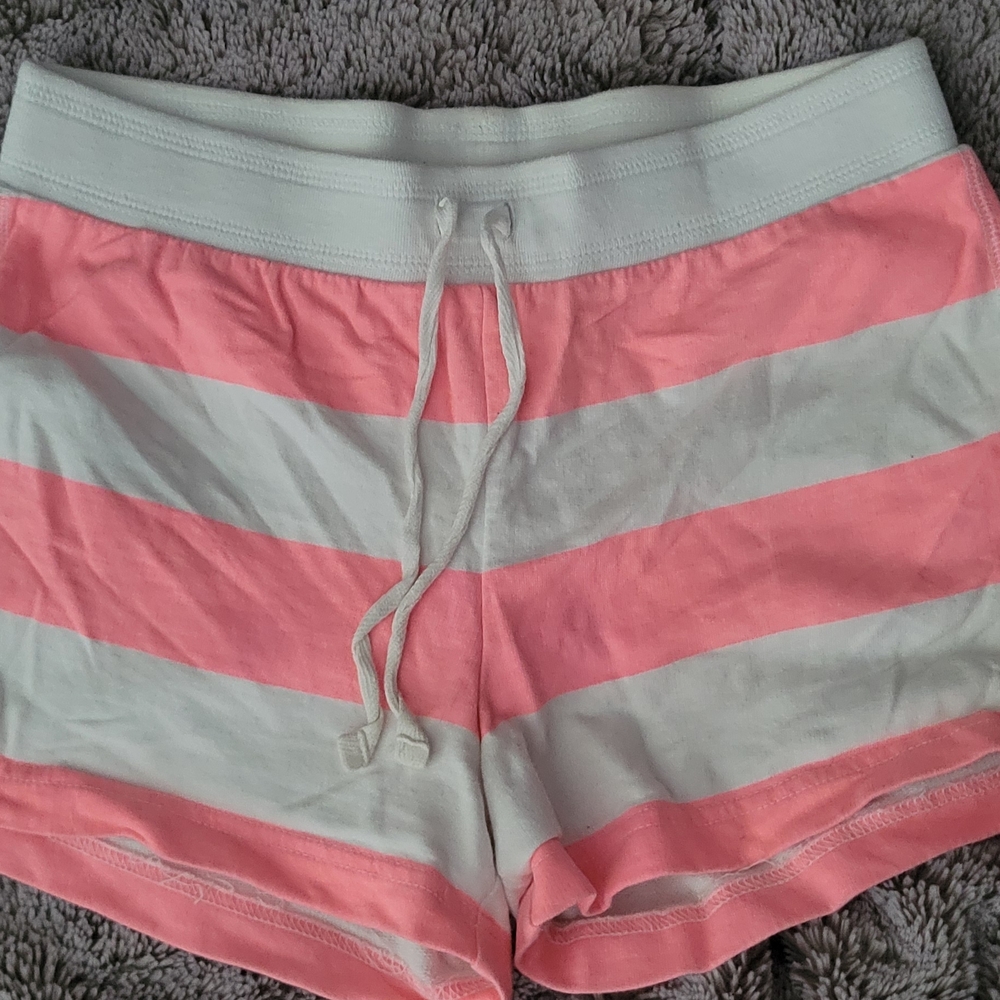 Old Navy Coral and White Striped Shorts